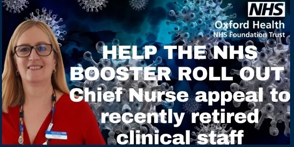 Image related to COVID BOOSTERS: Chief Nurse appeals to Trust’s recently retired clinical staff  to help vaccination efforts