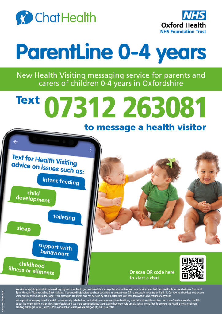 CS53705 OHFT Chat Health Parentline A4 poster 0-4 FINAL