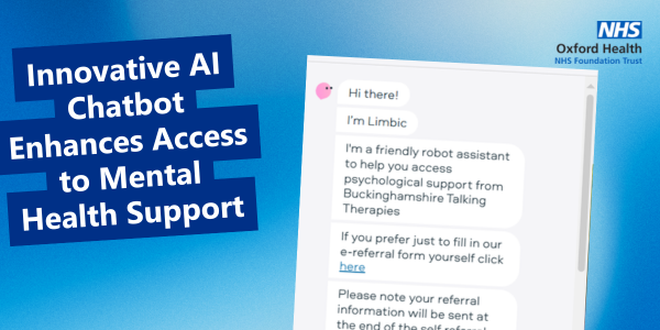 Image related to Innovative AI Chatbot Enhances Access to Mental Health Support in the NHS Oxfordshire and the NHS Buckinghamshire Talking Therapies Services